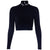 Short Turtleneck Letter Embroidery Slim T-shirt Women Fashion Long Sleeve Wild Bottoming Tops Female Casual Tees High Street New