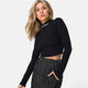Short Turtleneck Letter Embroidery Slim T-shirt Women Fashion Long Sleeve Wild Bottoming Tops Female Casual Tees High Street New
