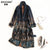 Shuchan Print Female Raincoat Trench Coat For Women suede Year-old Female Turn-down Collar Belt Outerwear For Women Clothes 5912
