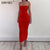 Sibybo Spaghetti Strap Backless Sexy Long Dress Party Off Shoulder Strapless Summer Maxi Dress Black Autumn Bodycon Dress Women