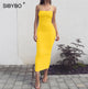 Sibybo Spaghetti Strap Backless Sexy Long Dress Party Off Shoulder Strapless Summer Maxi Dress Black Autumn Bodycon Dress Women