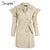 Simplee Ruffle trench coat women outerwear & coats Autumn sash pocket streetwear trench 2017 Casual pink outwear female coat