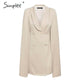 Simplee Vintage cloak blazer women dress Office ladies v neck shawl sleeveless dress female Solid celebrity party dress vestidos