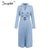 Simplee Vintage pleated belt plaid dress women Elegant office ladies blazer dresses Long sleeve female autumn midi party dress