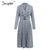 Simplee Vintage pleated belt plaid dress women Elegant office ladies blazer dresses Long sleeve female autumn midi party dress