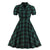 Sisjuly Women Vintage Dresses Summer Elegant New Office Lady Green Plaid Sweet New Female Fashion Preppy Style Retro Dress