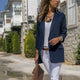 Slim Blazers Women Autumn Suit Jacket Female Work Office Lady Suit Black None Button Business Notched Blazer Coat Fashion Zevrez