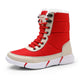 Snow Women Boots Fur Flat Shoes Women's Winter Boots Round Toe Rubber Boots Women Rain Winter 2019 New Plus Size 12