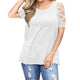 Solid O-neck Loose Summer T-shirts Women Casual Short Sleeve Hollow Out Plus Size Tees Female Vogue Simple Wild Tops Streetwear