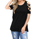 Solid O-neck Loose Summer T-shirts Women Casual Short Sleeve Hollow Out Plus Size Tees Female Vogue Simple Wild Tops Streetwear