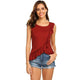 Solid O-neck Ruffles Hem Tank Tops Women Casual Irregular Sleeveless Simple Tees Summer Ladies Fashion Wild T-shirts Plus Size