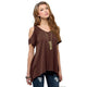 Solid Off Shoulder Summer Tops Women Casual V-neck Hem Irregular Plus Size Tees Female Vogue Simple Wild Breathable T-shirts New