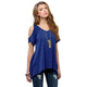 Solid Off Shoulder Summer Tops Women Casual V-neck Hem Irregular Plus Size Tees Female Vogue Simple Wild Breathable T-shirts New