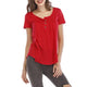 Solid Short Sleeve Plus Size Summer Tops Women Casual O-neck Button Loose Tees Female Vogue Simple Wild Breathable T-shirts 5XL