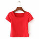 Solid Short Sleeve Slim Tops Women Casual O-neck Short Summer Tees Plus Size Ladies Fashion Simple Wild T-shirts High Quality