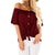 Solid Slash Neck Button Lacing Tops Women Casual Short Sleeve Loose Shirts Summer Ladies Fashion Simple Wild Blouse High Quality