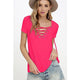 Solid V-neck Hollow Out Summer Tops Women Casual Short Sleeve Lace Up Soft Slim Tees Female Vogue Sexy Simple Wild T-shirts New