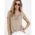 Solid V-neck Hollow Out Summer Tops Women Casual Short Sleeve Lace Up Soft Slim Tees Female Vogue Sexy Simple Wild T-shirts New
