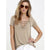 Solid V-neck Hollow Out Summer Tops Women Casual Short Sleeve Lace Up Soft Slim Tees Female Vogue Sexy Simple Wild T-shirts New