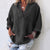 Solid V-neck Loose Shirts Women Casual Long Sleeves Pockets Pullovers Summer Ladies Simple Breathable Blouses Plus Size 5XL New