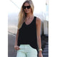 Solid V-neck Sleeveless Chiffon Tops Women Casual Loose Summer Tank Tops Plus Size Ladies Fashion Simple Wild Soft T-shirts New