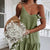 Spaghetti Strap Ruffle Dress Women Summer Dress 2019 Cotton Linen Vestidos Shift Green Dresses Off Shoulder Sexy mini Sundress