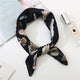 Square Scarf Hair Tie Band For Business Party Dots Print Women Elegant Small Vintage Skinny Retro Head Neck Silk Satin Scarf