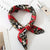 Square Scarf Hair Tie Band For Business Party Dots Print Women Elegant Small Vintage Skinny Retro Head Neck Silk Satin Scarf