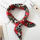 Square Scarf Hair Tie Band For Business Party Dots Print Women Elegant Small Vintage Skinny Retro Head Neck Silk Satin Scarf