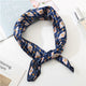 Square Scarf Hair Tie Band For Business Party Dots Print Women Elegant Small Vintage Skinny Retro Head Neck Silk Satin Scarf