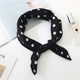 Square Scarf Hair Tie Band For Business Party Dots Print Women Elegant Small Vintage Skinny Retro Head Neck Silk Satin Scarf
