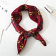 Square Scarf Leopard Hair Tie Band For Women Neckerchief Elegant Small Vintage Skinny Retro Head Neck Silk Satin Scarf