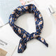 Square Scarf Leopard Hair Tie Band For Women Neckerchief Elegant Small Vintage Skinny Retro Head Neck Silk Satin Scarf