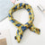 Square Scarf Leopard Hair Tie Band For Women Neckerchief Elegant Small Vintage Skinny Retro Head Neck Silk Satin Scarf
