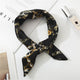 Square Scarf Leopard Hair Tie Band For Women Neckerchief Elegant Small Vintage Skinny Retro Head Neck Silk Satin Scarf