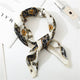 Square Scarf Leopard Hair Tie Band For Women Neckerchief Elegant Small Vintage Skinny Retro Head Neck Silk Satin Scarf