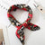 Square Scarf Leopard Hair Tie Band For Women Neckerchief Elegant Small Vintage Skinny Retro Head Neck Silk Satin Scarf