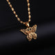 St.kunkka Butterfly Statement Necklaces Pendants Woman Chokers Collar Water Wave Chain Bib 24K Yellow Gold Filled Chunky Jewelry