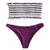 Strapless Bandeau Swimwear Backless Stripe Ruffle Shirring Bathing Suit Low Waist Two-piece Swimsuit Women Bikini Set