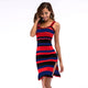 Striped Sling Bodycon Knit Dress Women Sexy Off Shoulder Slim Mini Dresses Breathable Summer Ladies Fashion Casual Dress New