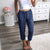 Summer High Quality Women Harem Pants Ladies Elastic Waist Lace Up Pants Summer Casual Loose Trouser  Low Waist Holiday Pants