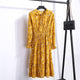Summer Korean Chiffon Women Dress Elegant Ladies Vintage Long Dress Boho Floral Office Long Sleeve Vestidos Clothing 5LYQ003