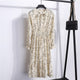 Summer Korean Chiffon Women Dress Elegant Ladies Vintage Long Dress Boho Floral Office Long Sleeve Vestidos Clothing 5LYQ003