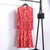 Summer Korean Chiffon Women Dress Elegant Ladies Vintage Long Dress Boho Floral Office Long Sleeve Vestidos Clothing 5LYQ003