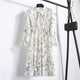 Summer Korean Chiffon Women Dress Elegant Ladies Vintage Long Dress Boho Floral Office Long Sleeve Vestidos Clothing 5LYQ003
