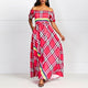 Summer Sexy Club Sweet Party Women Long Dresses Casual Plus Size OL Ladies Red Beach Aline Plaid Elegant Female Fashion Dress