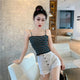 Summer Women Knitting Striped Tank Crop Tops Girls Knitted Knitwear Camisole Sleeveless Tee shirts Camis With Spaghetti Straps