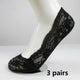 Summer women girl Silica Gel Lace Boat Socks Invisible Cotton Sole Non-slip Antiskid Slippers Anti-Slip Sock 3pair=6pcs