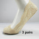 Summer women girl Silica Gel Lace Boat Socks Invisible Cotton Sole Non-slip Antiskid Slippers Anti-Slip Sock 3pair=6pcs