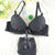 Sweet Lace Push Up Lingerie Intimates For Women 3/4 Cup B Cup Floral Side Solid Color Underwear Bra&Brief Set